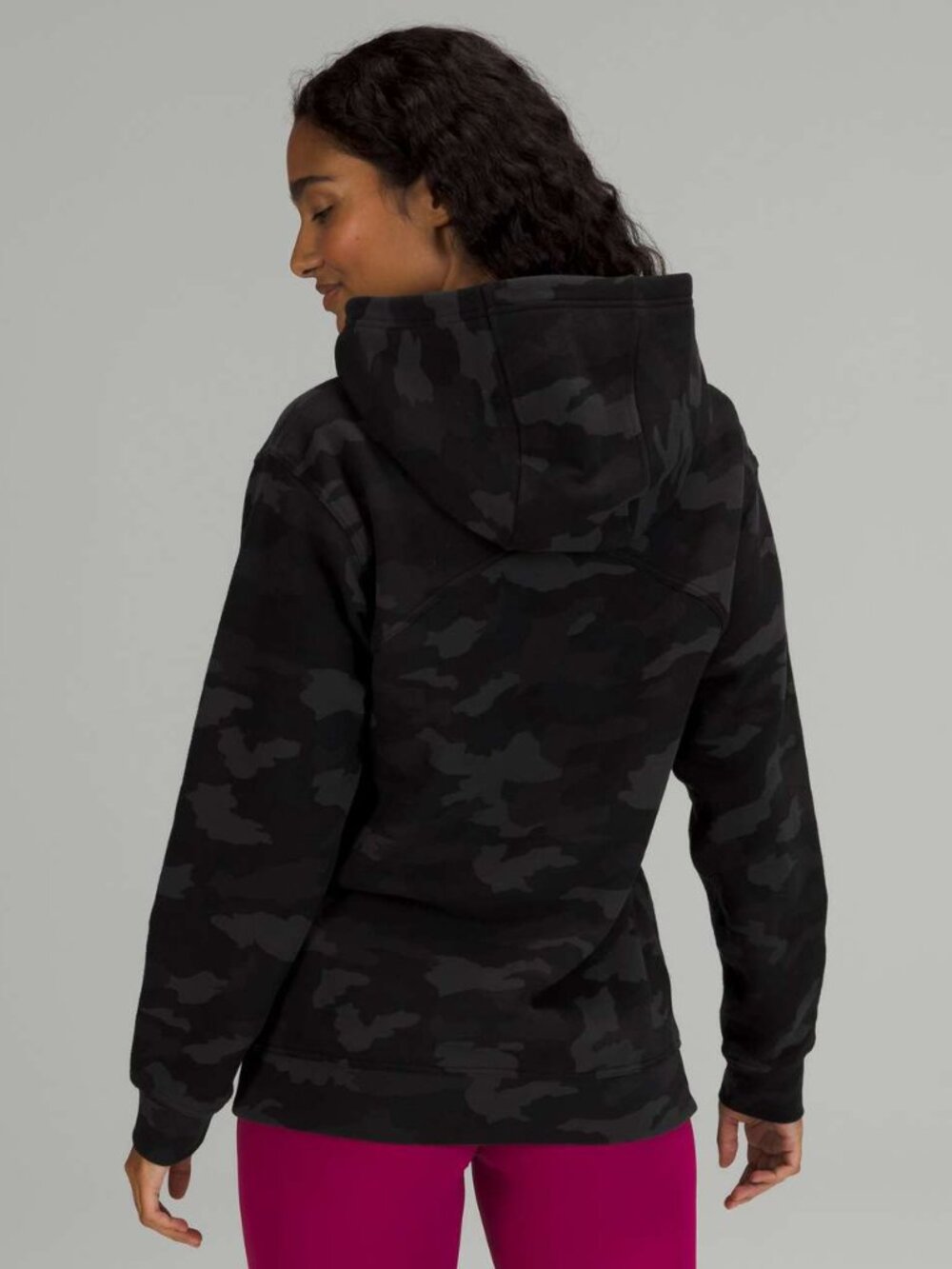 Lululemon All Yours Hoodie Womens Size 8 Camo Black Sweatshirt Pullover